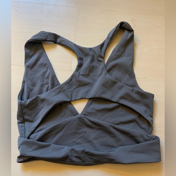Neu Apparel Slate Grey Open Back Sports Bra - Picture 2 of 2
